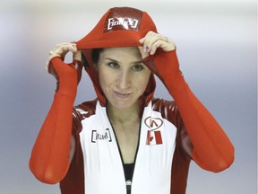 Ivanie Blondin of Ottawa, seen in a file photo, said she was satisfied with an eighth-place finish that locked up the World Cup speed skating mass start title, but she would 'have preferred to have a real competition with Irene Schouten'.