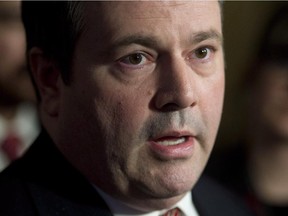 Defence Minister Jason Kenney speaks with the media in the Foyer of the House of Commons, Wednesday March 25, 2015 in Ottawa.