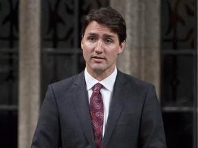 Liberal leader Justin Trudeau rises in the House of Commons on Parliament Hill in Ottawa, Tuesday March 24, 2015.