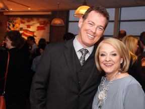 Kidney transplant recipient Craig Dunbar with Patricia Treusch, chair and founder of the salt-free culinary Blue and Green Soiree held at Algonquin College's Restaurant International on Thursday, March 26, 2015.