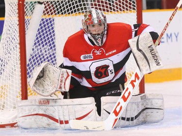 Liam Herbst of the Ottawa 67's during second period OHL action.