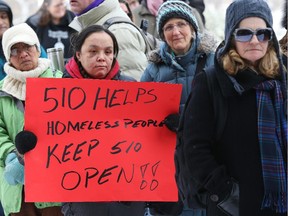 Many people attended the demonstration in support of the Odawa Native Friendship Centre at the Ottawa City Hall, February 25, 2015.