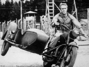 Steve McQueen in the movie of the World War Two escape, The Great Escape.