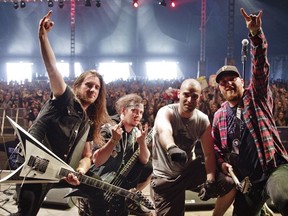 Montreal's Mutank, 2014 winners of the Wacken band contest for Canada, on stage in Wacken, Germany. (Handout photo by Mihaela Petrescu)