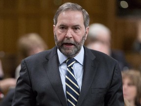 NDP leader Tom Mulcair rises in the House of Commons on Parliament Hill in Ottawa, Tuesday March 24, 2015.