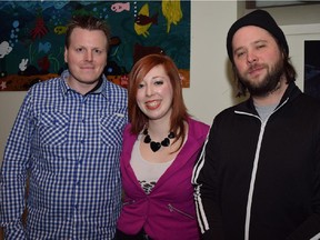 Samantha Everts with Colin Mills (left) and Luke Martin (right) at the Bluesfest School of Music and Art.