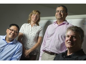 Corsa Technology  co-founders, from left, Steve Yee (vice-president worldwide sales), Carolyn Raab (vice-president product management), Yatish Kumar (chief technology officer) and Bruce Gregory (chief executive) of Corsa Technology.