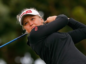 Brooke Henderson of Smiths Falls, seen in a file photo, shot a final-round 2-under-par 70 to grab a share of second place with her sister, Brittany.