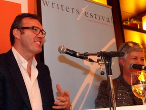 Royal biographer Andrew Morton, seen with event host Jayne Watson, was the special guest author at a luncheon organized by the Ottawa International Writers Festival on Thursday, March 13, 2015, at the Metropolitain Brasserie Restaurant in benefit of children's literacy.