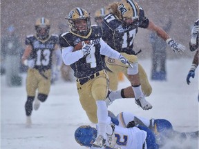 Running back/returner Shawn Johnson, recently signed by Redblacks, in action for the Montana State University Bobcats in a Nov. 29, 2014, game against South Dakota State University.