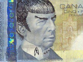 For years, Canadians have used pens to doodle Spock's pointy Vulcan ears, sharp eyebrows and signature bowl haircut on the fiver's image of Laurier.