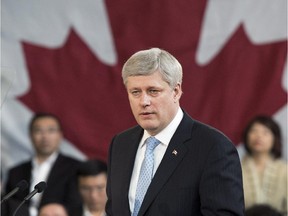 Prime Minister Stephen Harper speaks during a press conference in Toronto on Wednesday, March 4, 2015. Harper announced plans to introduce legislation that would keep what it calls "Canada's most heinous criminals" behind bars for life with no chance of parole.