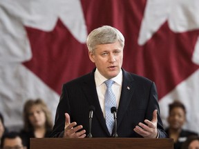 Prime Minister Stephen Harper speaks during a press conference in Toronto on Wednesday, March 4, 2015. Harper announced plans to introduce legislation that would keep what it calls "Canada's most heinous criminals" behind bars for life with no chance of parole.