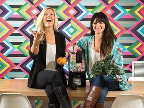 Amber Stratton, left, and Jen Dalgleish are long-time best friends and co-owners of Pure Yoga Ottawa and Pure Kitchen, a vegetarian restaurant and juice bar on Richmond Road.
