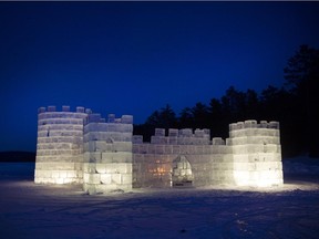 The ice castle built by Shawn, Val and Taylor Popkie on Black Donald Lake, near Calabogie.