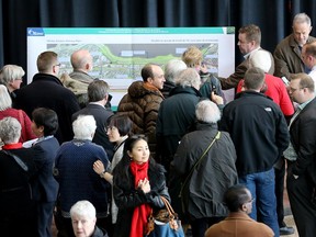 The public was invited to City Hall last spring to look over the latest LRT plans - specifically a compromise reached between the city and the NCC involving the extension between Dominion and Cleary Stations. The extension is to be buried under a realigned Sir John A. MacDonald Parkway.