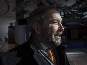 Federal NDP Leader Tom Mulcair is pictured at the CBC offices in Toronto on Monday, March 2, 2015.
