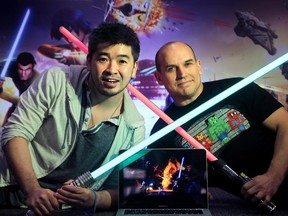 Wes Tam, chief creative officer at Gigataur, and chief executive Andrew Fisher are part of the team behind the video game Star Wars Rebels: Recon Missions.