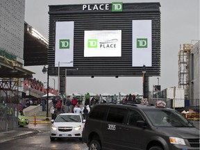 Traffic and fans head to TD Place stadium for RedBlacks game against the Edmonton Eskimos last Aug 15.