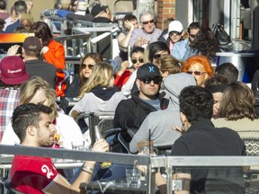 Patrons enjoyed warm weather at outdoor terraces in the ByWard Market area on Good Friday. It didn't last.