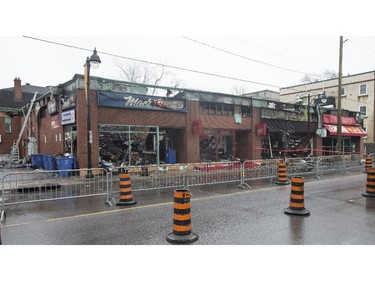 An overnight fire destroyed a commercial block at the intersection of Bank and 5th Ave in the Glebe.