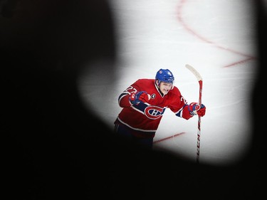 Alex Galchenyuk celebrates in the third period as the Ottawa Senators take on the Montreal Canadiens at the Bell Centre in Montreal for Game 5 of the NHL Conference playoffs on Friday evening.