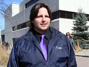 Alex Lane leaves the Elgin Street courthouse on Wednesday.