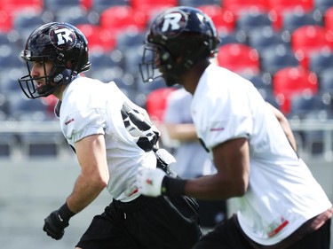Brad Sinopoli, left, during practice at TD Place.