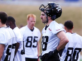 Brad Sinopoli of the Ottawa Redblacks looks on during practice at TD Place.