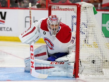 Carey Price gets his game face on in the first period.