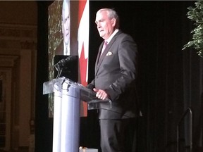 Former House of Commons Sergeant-At-Arms Kevin Vickers accepts an honorary membership from the Canadian Association of Former Parliamentarians on March 31, 2015. Photo by Mark Kennedy (Ottawa Citizen)