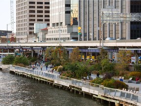 Ken Smith's collaborative East River Waterfront esplanade project in lower Manhattan is green and people friendly Photo Credit- © Peter Mauss-Esto  For 0425 garden col  Ottawa Citizen Photo Email
