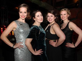 From left, Isabelle Morisset, Rachel Ward, Kerri Manning and Angela Kemp were part of the volunteer organizing team for Ottawa Gala 2015 held at the Canadian War Museum of Saturday, April 18, 2015.