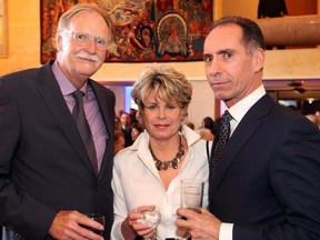 From left, Ottawa architect Barry Hobin with Vicky Rheaume and chartered accountant Gene Rheaume at the Vimy Reception held at the French Embassy on Tuesday, March 31, 2015.