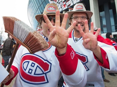 Habs fans brought their brooms to the game.