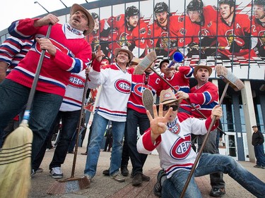 Habs fans brought their brooms to the game.