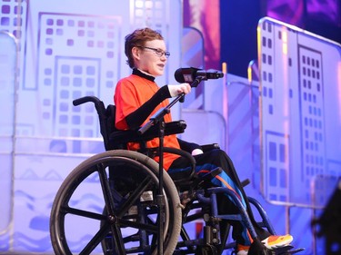 Jonathan Pitre inspired students at the We Day festivities in Ottawa, April 01, 2015.