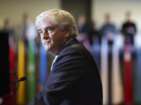 Lawrence Cannon, Minister of Foreign Affairs, makes his farewell speech at the Lester B. Pearson Building in Ottawa May 9, 2011, after losing his seat in the last election.