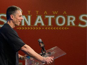 Ottawa Senators head coach Dave Cameron meets the media for the last time this season.