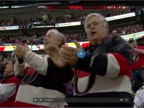Roy, left, and Ron Reiche, have long been favourites, though usually individually, for TV camera operators looking for celebration shots. (And sorry, this isn't a video, arrow notwithstanding, but you can find one at the Bonk's Mullet link below.)