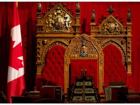 The Senate chamber on Parliament Hill in Ottawa on Monday, October 28, 2013.