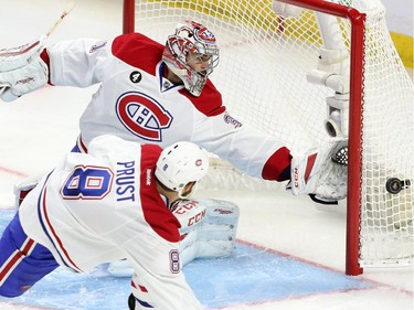 Wide shot from the Ottawa Senators on Carey Price of the Montreal Canadiens during second period action at Canadian Tire Centre in Ottawa, April 19, 2015.