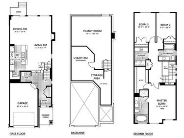 The Cambridge is an end-unit townhome with 2,109 square feet.