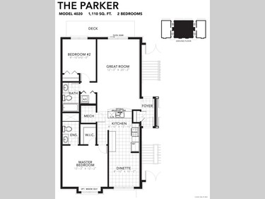 The Parker, like all of the units, is 1,100 square feet with two bedrooms.