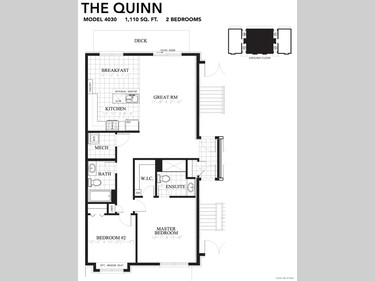 Starting at $259,900 and with the same generous deck or balcony as the other units, the Quinn has an optional window seat in the second bedroom.