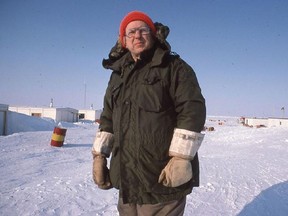 George Hobson photographed  on an ice island in the Arctic Ocean. Hobson died in April at age 92.