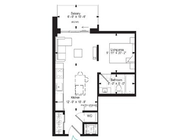 The Flow is one of the smaller units, a 478-square-foot studio starting at $183,900.
