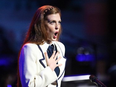 Ottawa-native mezzo-sorprano Wallis Giunta sings from Mozart's Cosi fan tutte during her tribute performance to filmmaker Atom Egoyan at the Governor General's Performing Arts Awards Gala held at the National Arts Centre on Saturday, May 30, 2015.