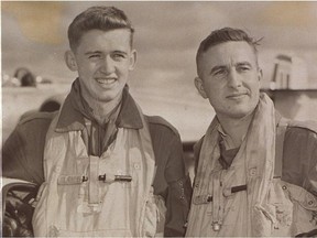 Navigator Kenneth D. Thomas, left, and pilot William J. Schmidt.