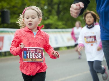 Abigail Adams during the kids marathon at Tamarack Ottawa Race Weekend, Sunday, May 24, 2015.